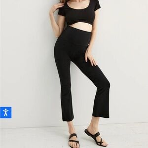 HATCH maternity before/during/after crop flare in herringbone